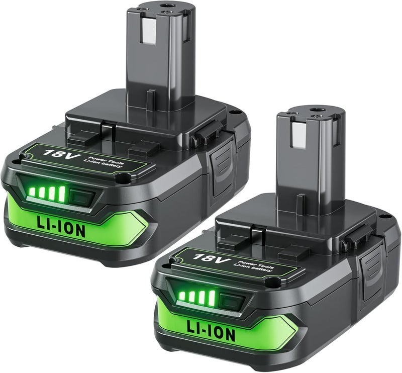 Powtree Upgraded 4000mAh 2Packs Replace for Ryobi 18V P107 Battery Compatible with Ryobi 18V Battery ONE+ P102 P103 P104 P105 P107 P108 P109 P189 PBP005 PBP006 PBP2005 P190 P197 Cordless Power Tools System - Image 1